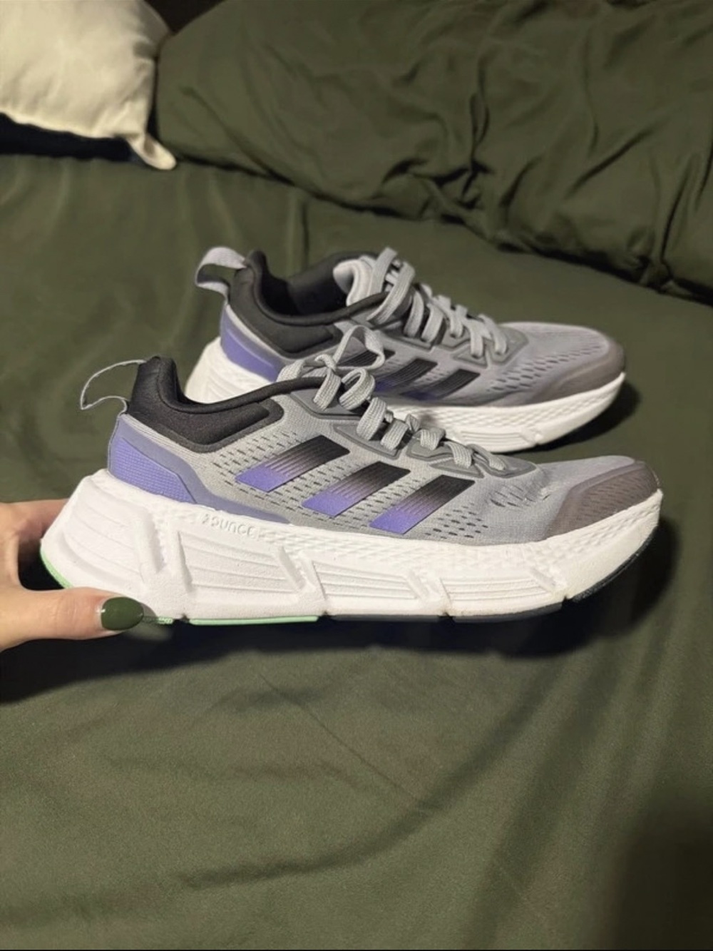 adidas Women's Gray and Purple Running Sneakers